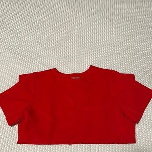 MANDALA RED SCRUB TOP